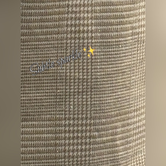 Chadwicks Collection Beige Checkered Pencil Sparkly Skirt Size 14 - Picture 3 of 5